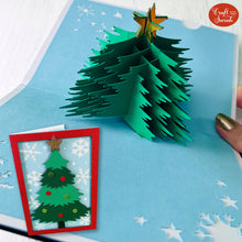 Load image into Gallery viewer, Christmas Popout Card SVG | Layered Christmas Tree Greetings Cutting File