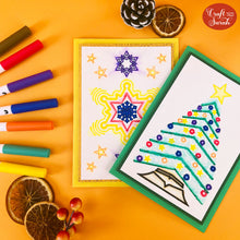 Load image into Gallery viewer, Watercolor Christmas Card SVGs | Watercolor Star & Tree Greetings Card Cutting File