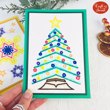 Load image into Gallery viewer, Watercolor Christmas Card SVGs | Watercolor Star & Tree Greetings Card Cutting File