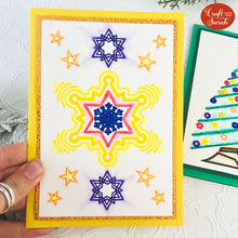 Load image into Gallery viewer, Watercolor Christmas Card SVGs | Watercolor Star & Tree Greetings Card Cutting File