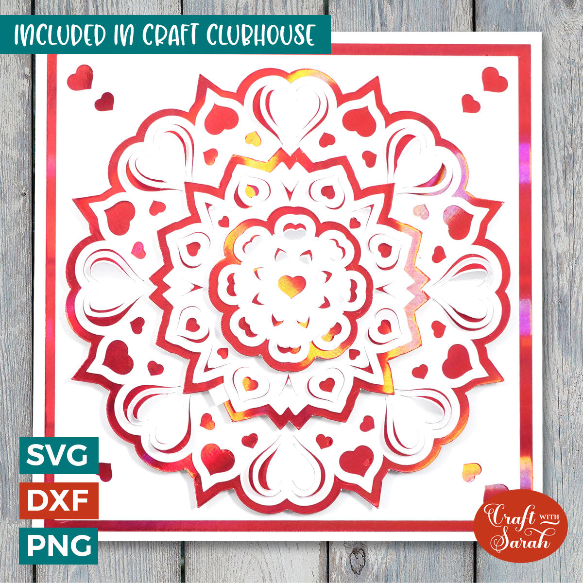 Mandala Heart Card SVG | Mandala Hearts Popout Greetings Card Cutting ...