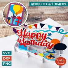 Load image into Gallery viewer, Happy Birthday Popout Card SVG Cut File