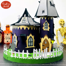 Load image into Gallery viewer, 3D Haunted House SVG | Halloween Light-Up Haunted House Cutting File