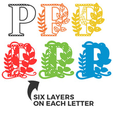 Load image into Gallery viewer, Full A-Z Alphabet - 3D Layered Alphabet SVGs