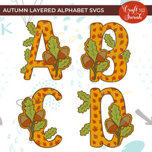 Load image into Gallery viewer, Autumn Layered Alphabet | A-Z & 0-9 Alphabet SVGs