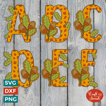 Load image into Gallery viewer, Autumn Layered Alphabet | A-Z & 0-9 Alphabet SVGs