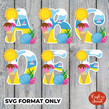 Load image into Gallery viewer, Summer Layered Alphabet | A-Z & 0-9 Alphabet SVGs
