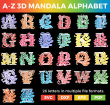 Load image into Gallery viewer, Full A-Z Alphabet - 3D Layered Alphabet SVGs