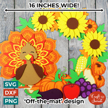 Load image into Gallery viewer, Thanksgiving Wreath Layered SVG | Giant Off-the-Mat Wreath