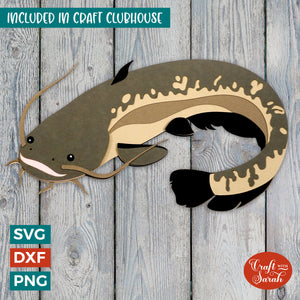 Catfish SVG | Layered Catfish Sea Creature Cut Files