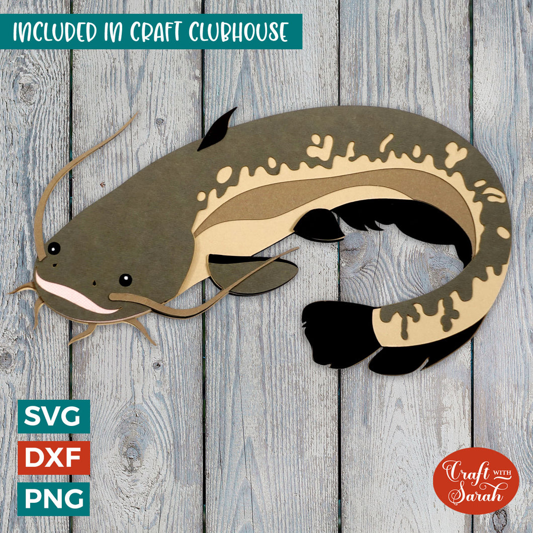 Catfish SVG | Layered Catfish Sea Creature Cut Files