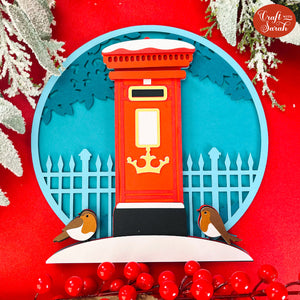 Winter Postbox SVG | Layered Christmas British Postbox Cutting File