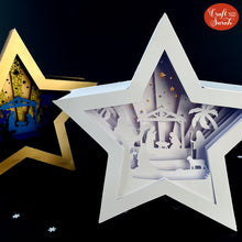 Load image into Gallery viewer, Nativity Star Frame SVG | 3D Christmas Nativity Star Cutting File
