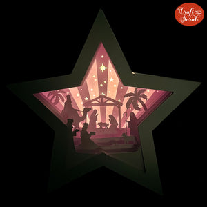 Nativity Star Frame SVG | 3D Christmas Nativity Star Cutting File