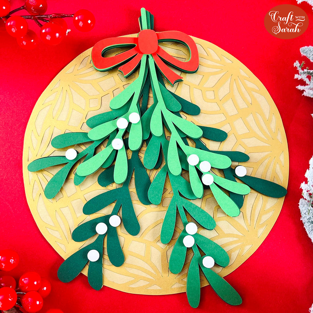 Mistletoe SVG | Layered Festive Mistletoe Branch Cutting File