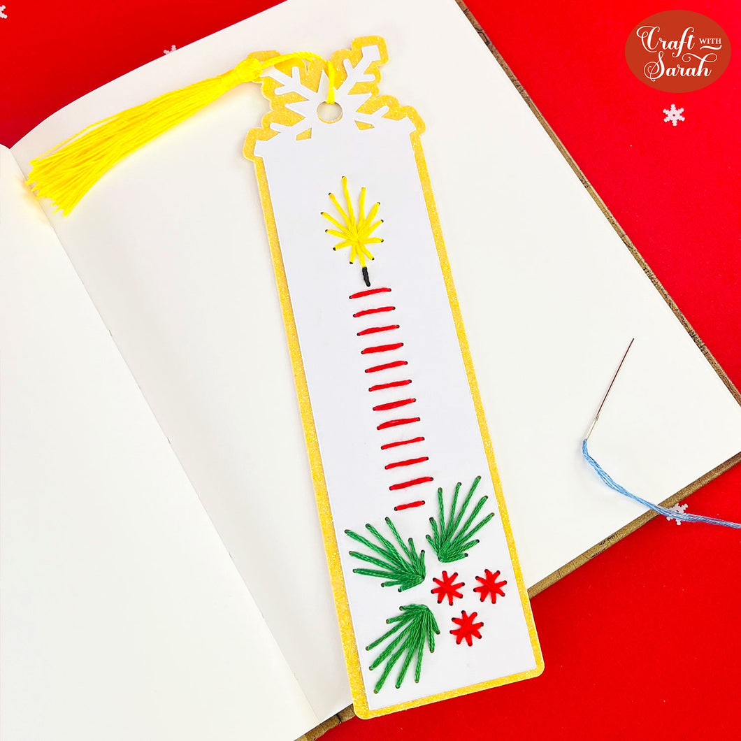 Candle Bookmark SVG | Paper Stitching Candle Bookmark Cutting File