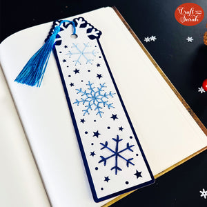 Snowflake Bookmark SVG | Paper Stitching Snowflake Bookmark Cutting File