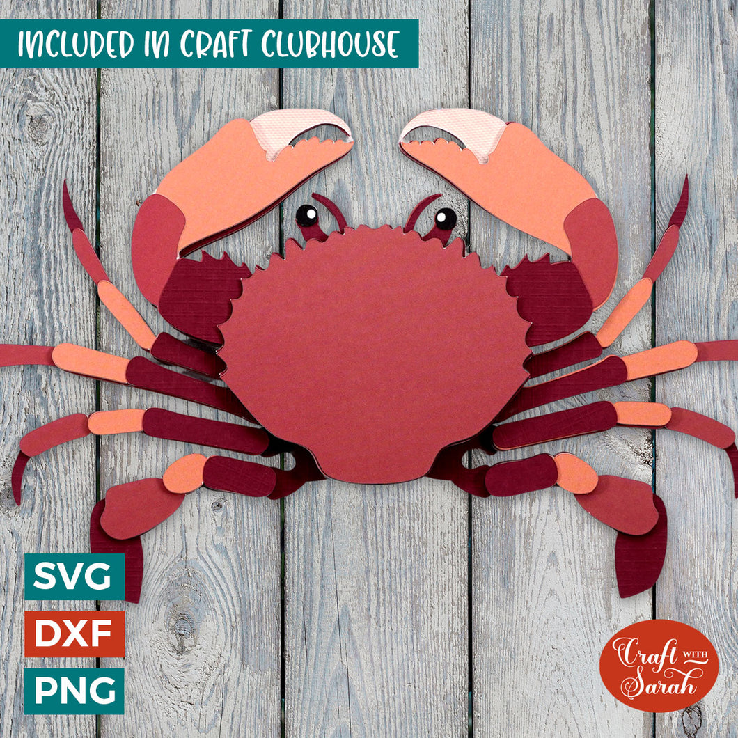 Crab SVG | Layered Crab Cutting File