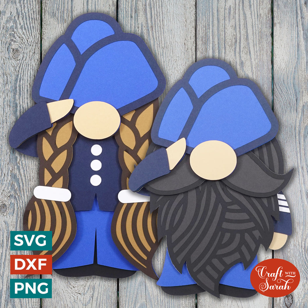 Airforce Gnome SVGs | 3D Male & Female Military Gnomes