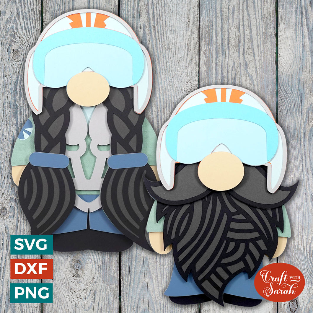 Airforce Pilot Gnome SVGs | Layered Fighter Pilot Military Gnomes