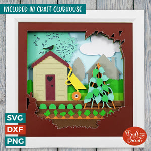 Allotment Shadow Box SVG |  Gardening Allotment Shadow Box Cutting File