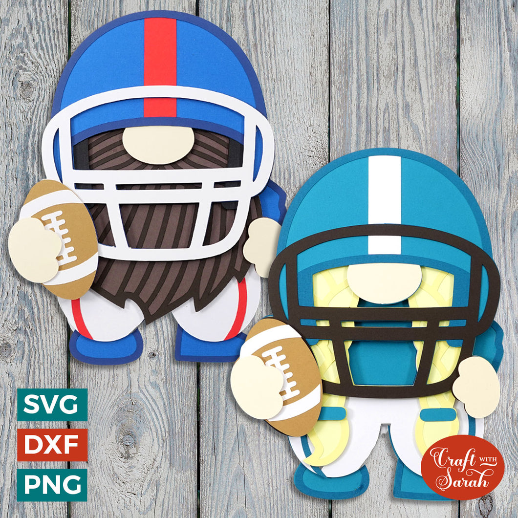 American Football Gnome SVG | Male & Female Football Gnomes