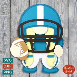 American Football Gnome SVG | Female Football Gnome