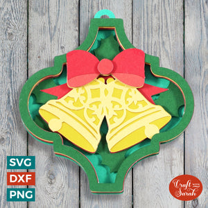 Christmas Bells Arabesque Ornament Cut File | CCC23