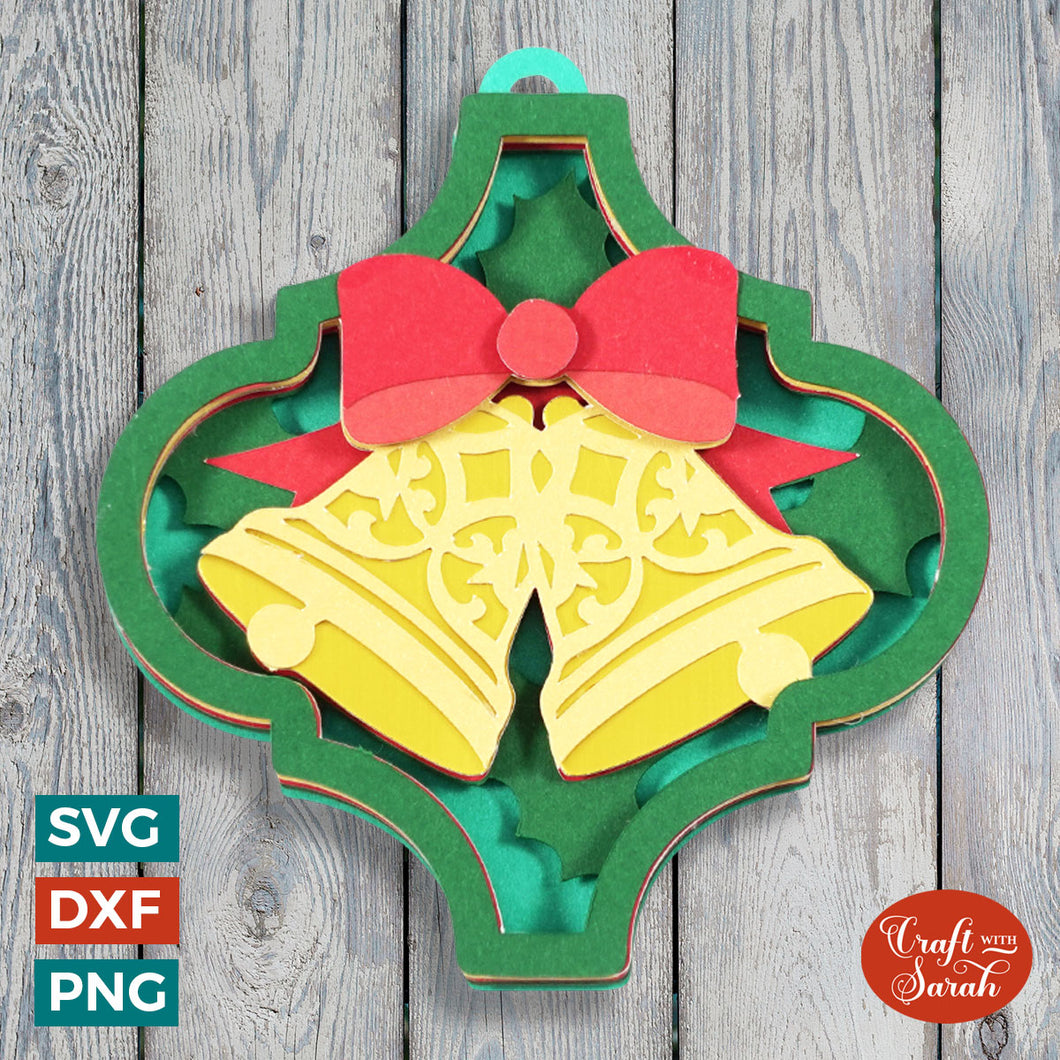 Christmas Bells Arabesque Ornament Cut File | CCC23