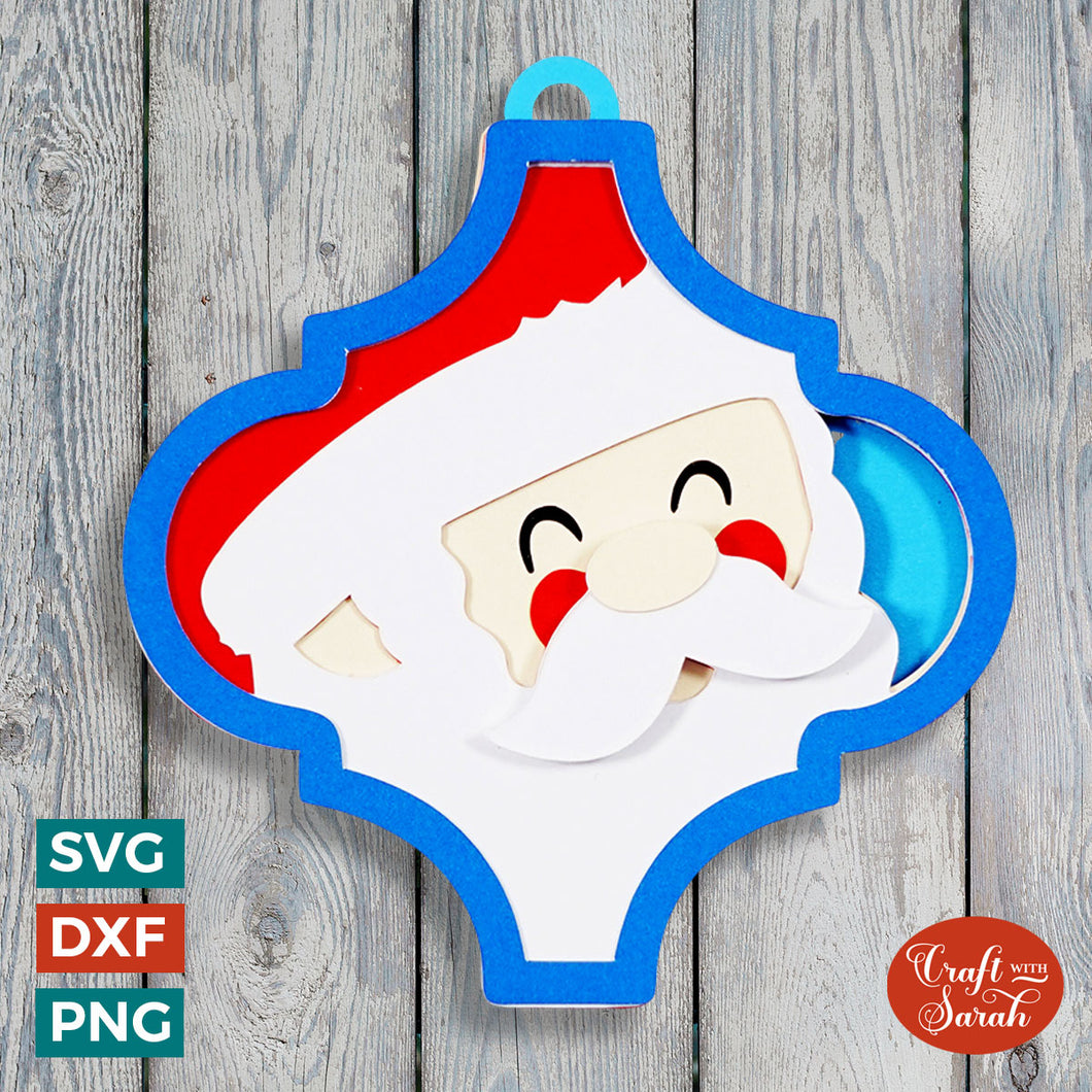 Santa Christmas Arabesque Ornament Cut File | CCC23