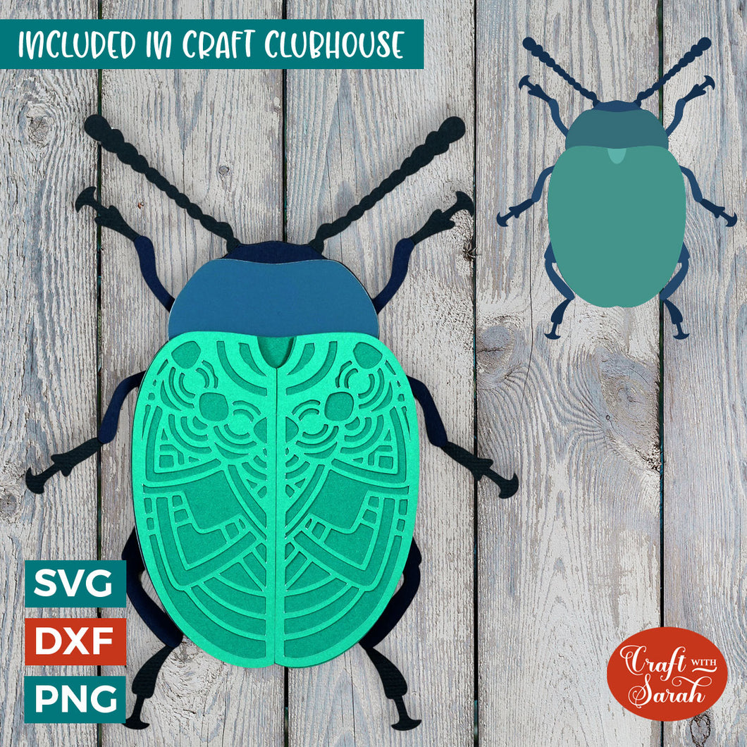 Beetle SVG | Layered Beetle Insect Cut Files