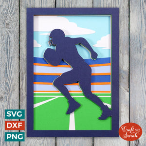 American Football Card SVG | Layered Sport Greetings Card Cutting File