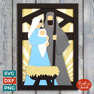 Mary & Joseph Layered Card Cut File | CCC23
