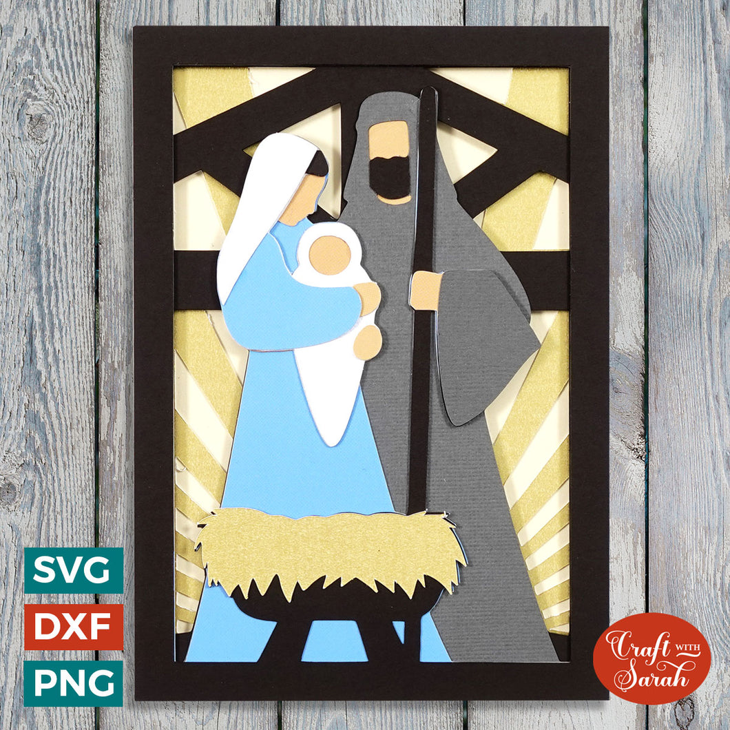 Mary & Joseph Layered Card Cut File | CCC23