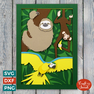 Rainforest Card SVG | Layered Rainforest Scene Greetings Card Cutting File