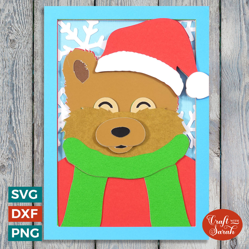 Santa Bear Layered Card Cut File | CCC23