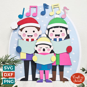 Christmas Carol Singers Layered Cut File | CCC23