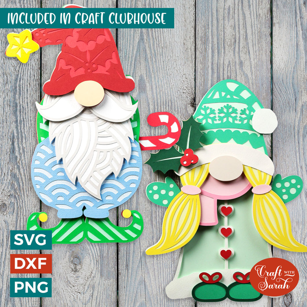 Christmas Gnome SVGs | 3D Festive Gnomes for Christmas