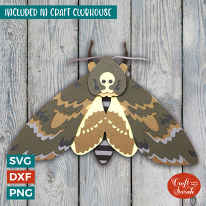 Death's Head Moth SVG | Layered Insect Cutting File