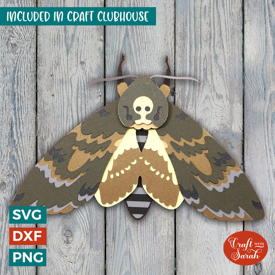 Death's Head Moth SVG | Layered Insect Cutting File