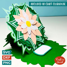 Load image into Gallery viewer, Water Lily Easel Card SVG | Layered Plant Easel Greetings Card Cutting File
