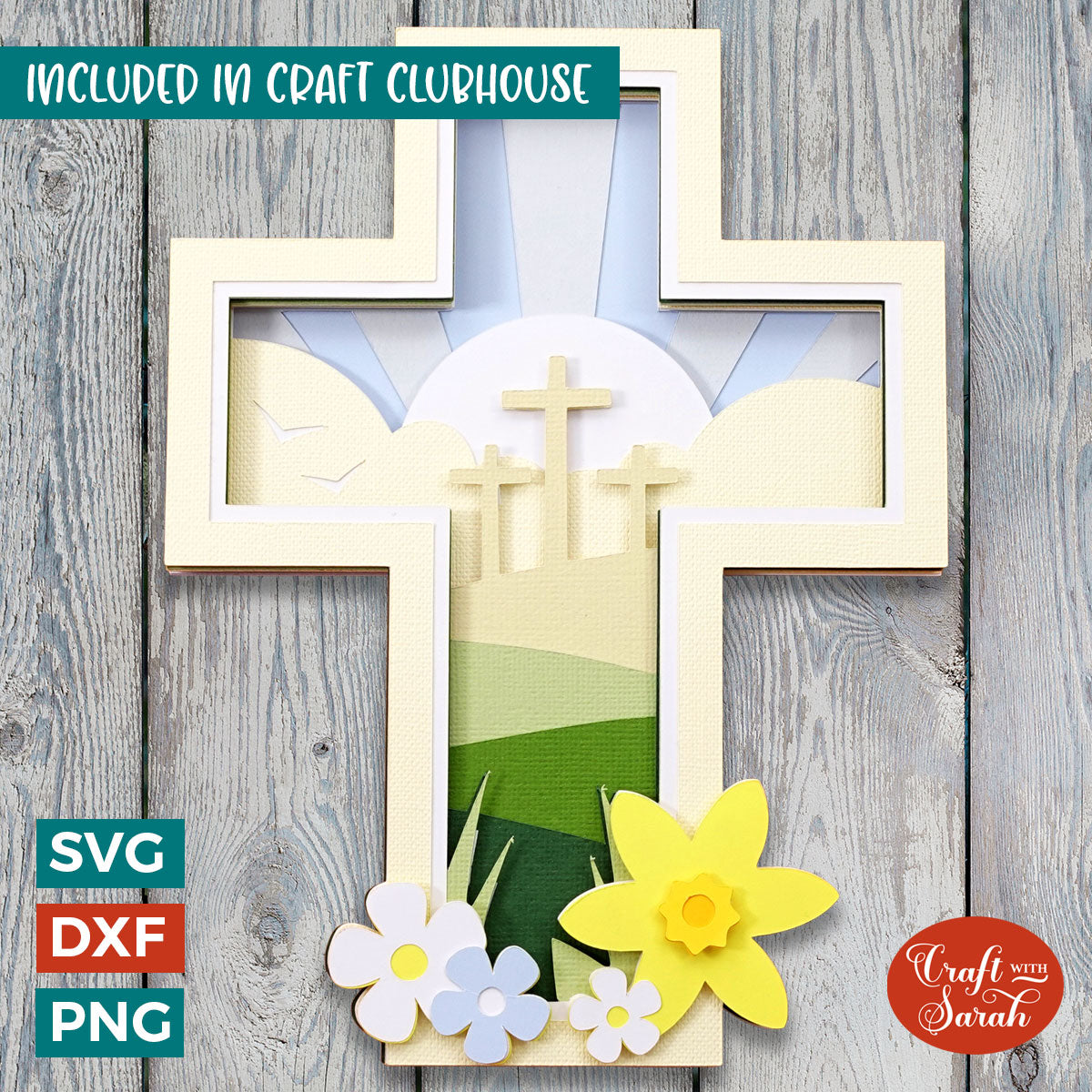 Easter Cross Scene SVG | Layered Religious Cross Cutting File – Craft ...