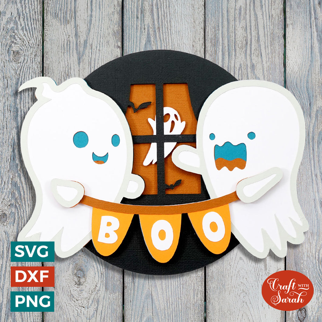 Cute Ghosts SVG | Layered Halloween Ghosts Cutting File