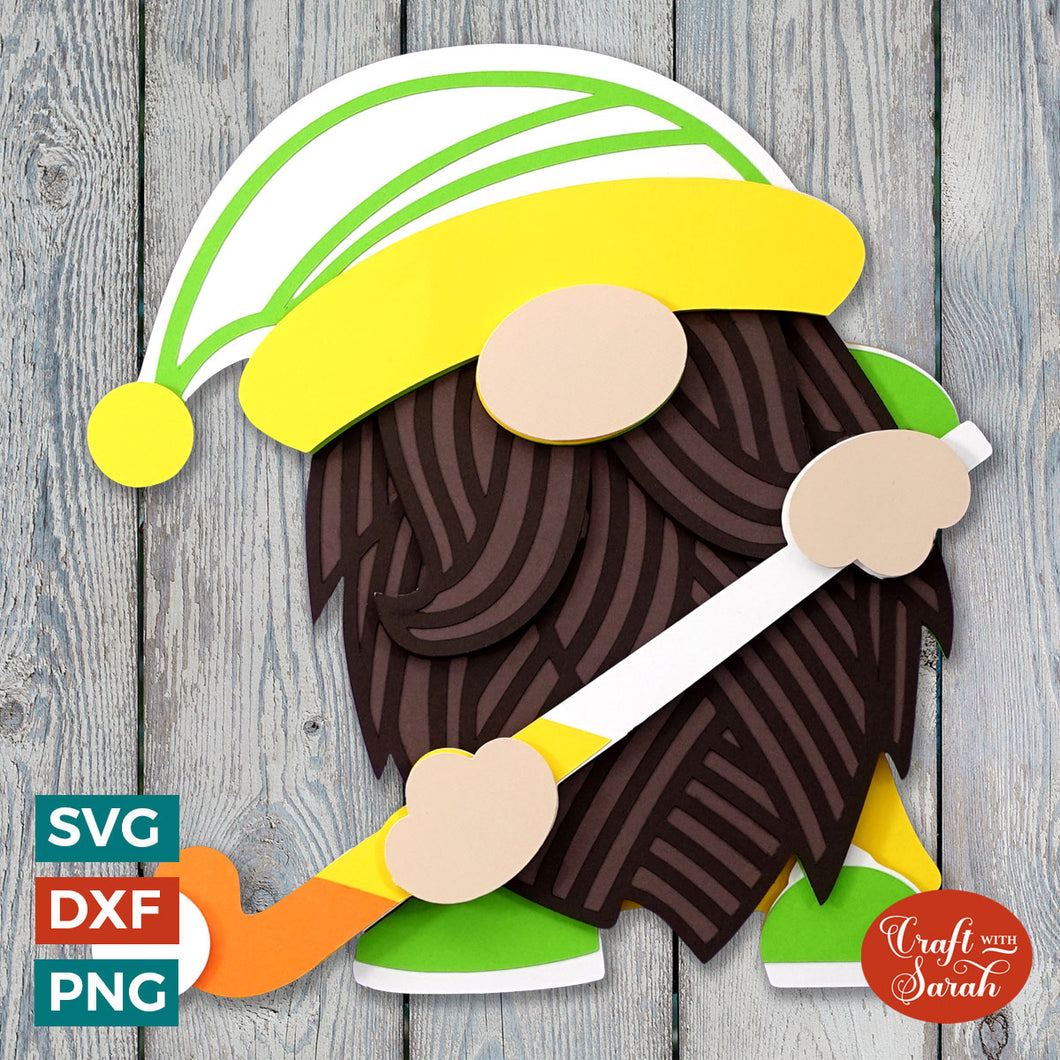 Field Hockey Gnome SVG | Layered Male Hockey Player Gonk Cut Files