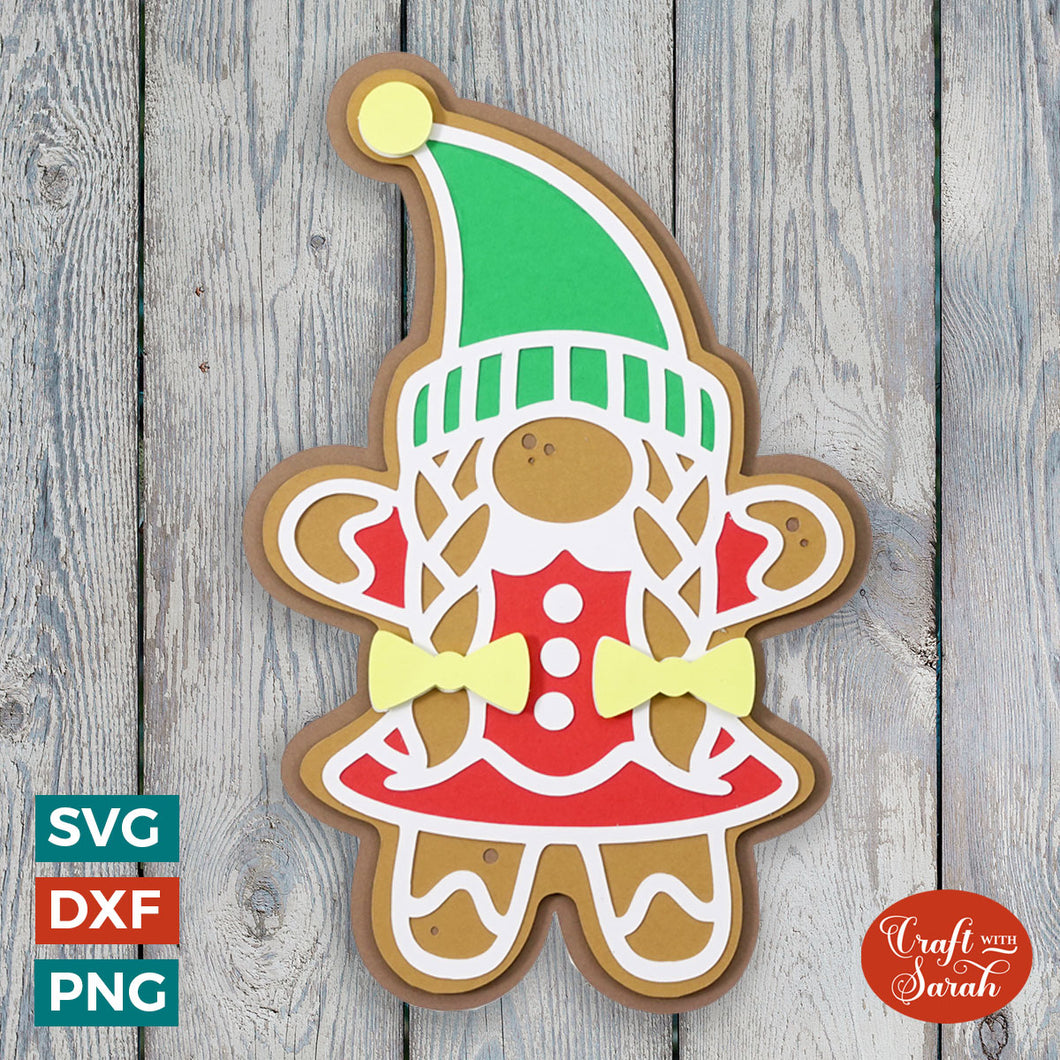 Gingerbread Gnome SVG | Female Christmas Gonk Cutting File