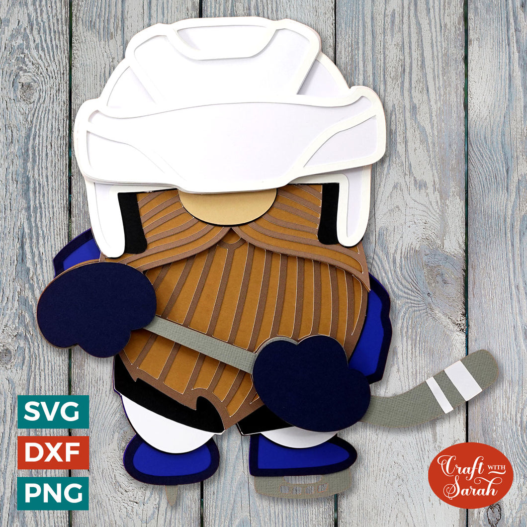 Ice Hockey SVG | Layered Male Hockey Player Gonk Cut Files