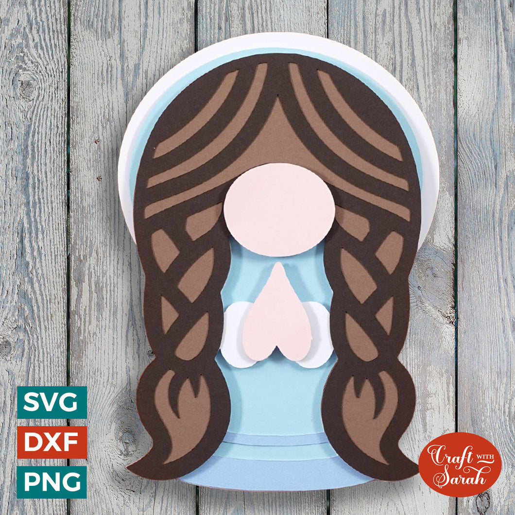 Mary Nativity Gnome SVG | Christmas Mary Gonk Cut Files