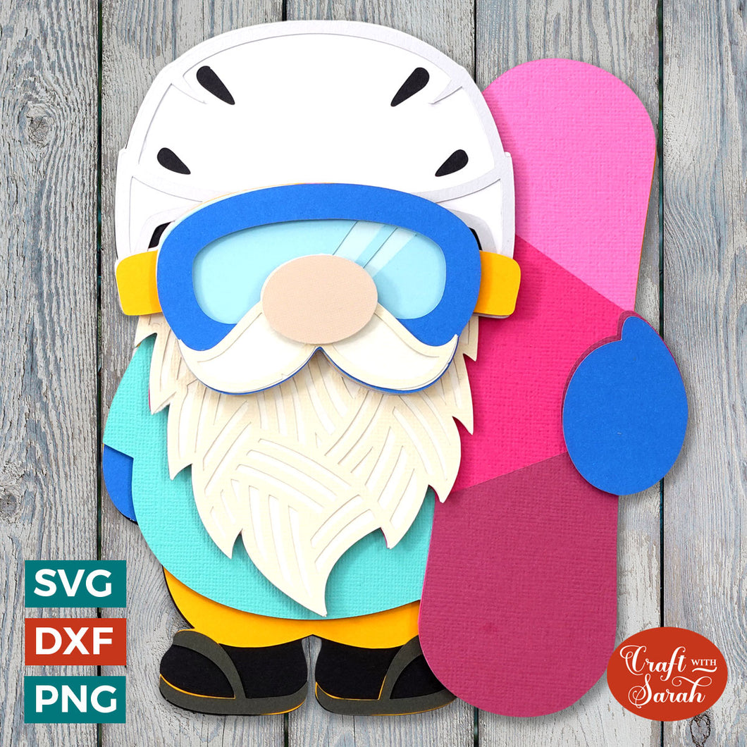 Winter Sports Gnome SVG | Layered Male Snow Sport Gonk Cut Files