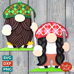 Golfing Gnome SVGs | Layered Golf Gonk Cut Files