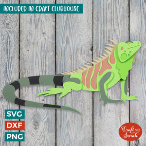 Iguana SVG | 3D Layered Lizard Animal Cutting File